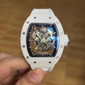 White Skeleton Dial Watch